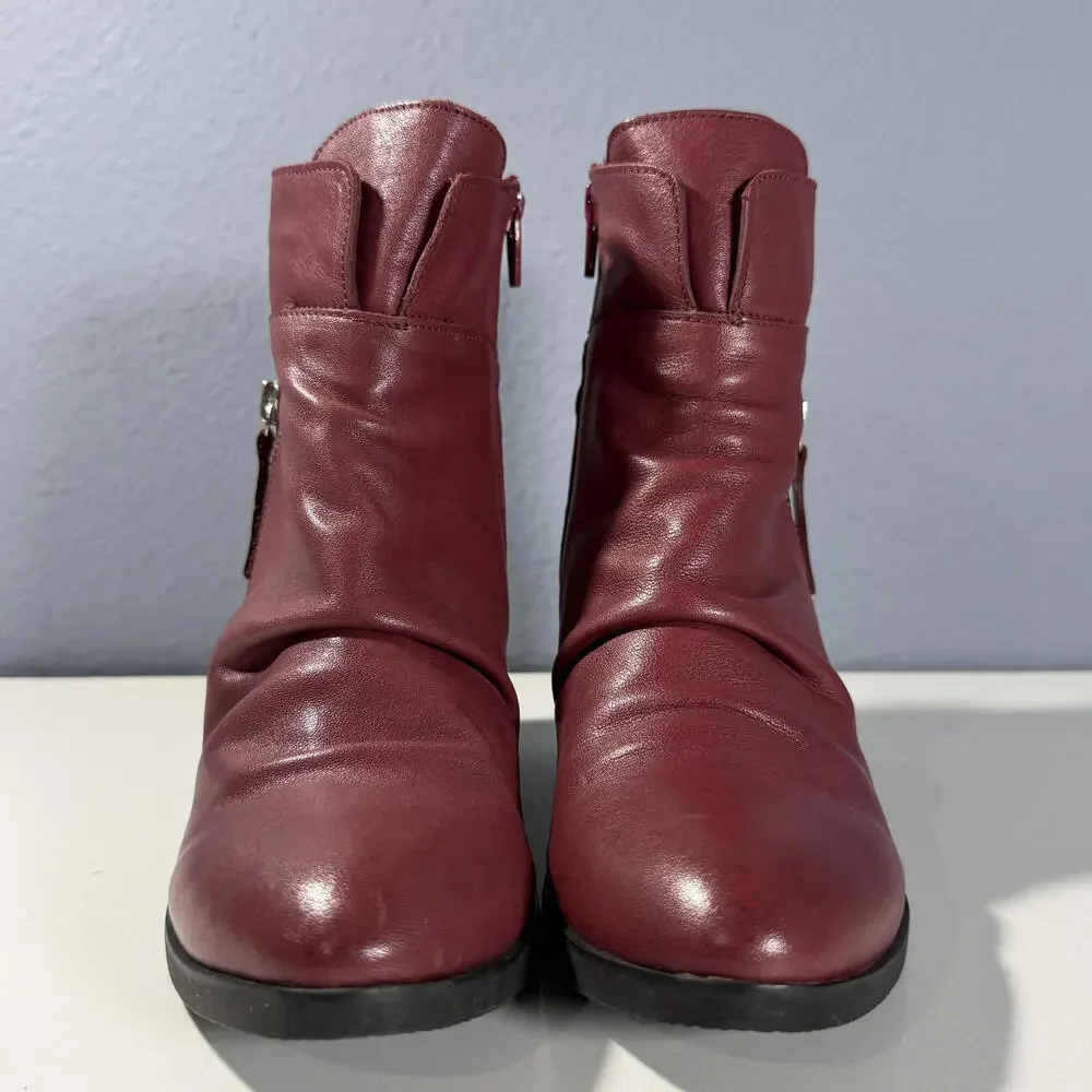 Bueno Colbie Women's Burgundy Leather Ankle‎ Boots